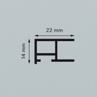 Unser Alu-Rahmen Profil Contur 720 ist ein recht flaches Profil und eignet sich als Umrandung von dünneren Platten